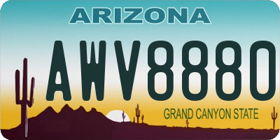 AZ license plate AWV8880