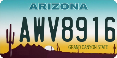 AZ license plate AWV8916