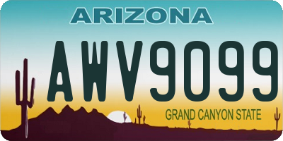 AZ license plate AWV9099