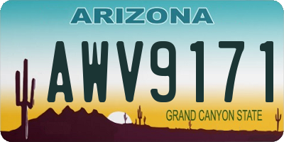 AZ license plate AWV9171