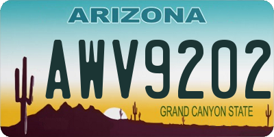 AZ license plate AWV9202