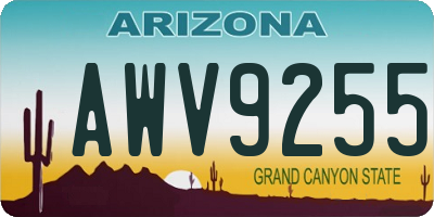 AZ license plate AWV9255