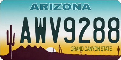 AZ license plate AWV9288