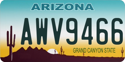 AZ license plate AWV9466