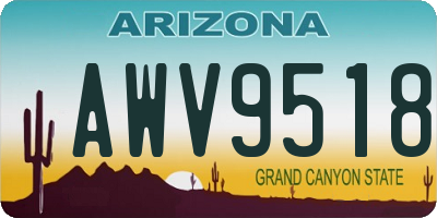 AZ license plate AWV9518