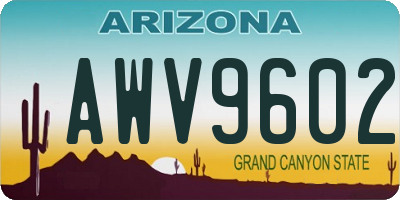 AZ license plate AWV9602