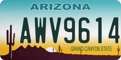 AZ license plate AWV9614