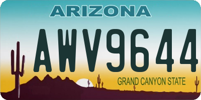 AZ license plate AWV9644