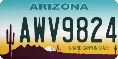 AZ license plate AWV9824