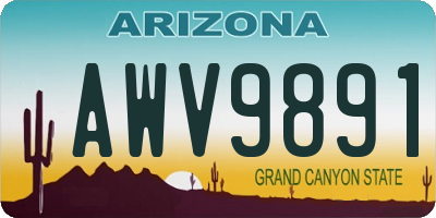 AZ license plate AWV9891