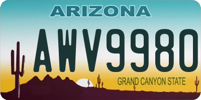 AZ license plate AWV9980