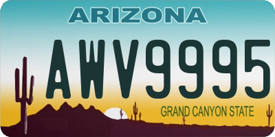AZ license plate AWV9995