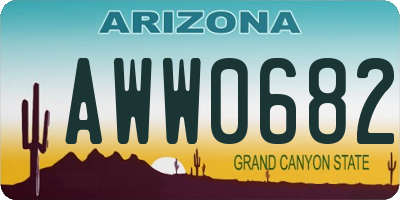 AZ license plate AWW0682