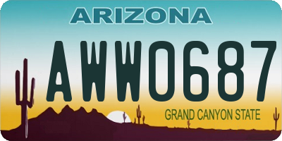 AZ license plate AWW0687