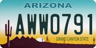 AZ license plate AWW0791