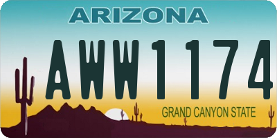 AZ license plate AWW1174