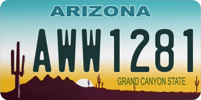 AZ license plate AWW1281