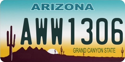 AZ license plate AWW1306