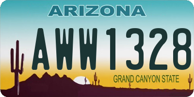 AZ license plate AWW1328