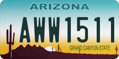 AZ license plate AWW1511