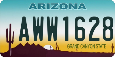AZ license plate AWW1628