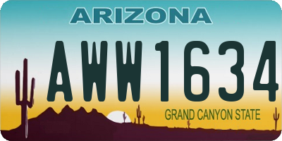 AZ license plate AWW1634