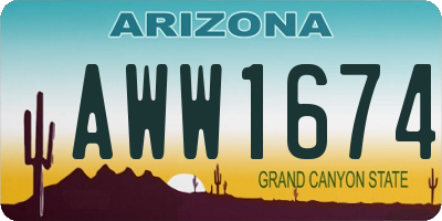 AZ license plate AWW1674