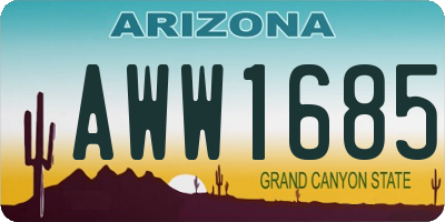 AZ license plate AWW1685