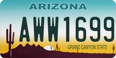 AZ license plate AWW1699