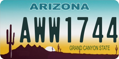 AZ license plate AWW1744