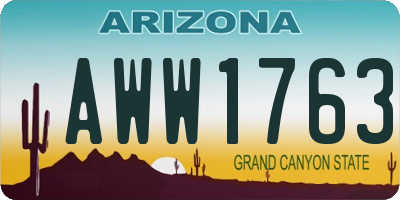 AZ license plate AWW1763