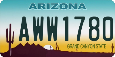 AZ license plate AWW1780