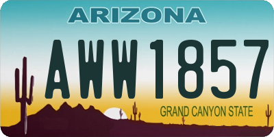 AZ license plate AWW1857