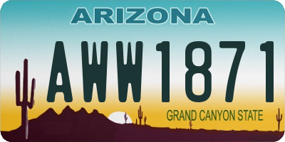 AZ license plate AWW1871