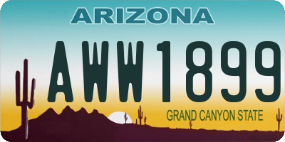 AZ license plate AWW1899