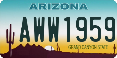 AZ license plate AWW1959