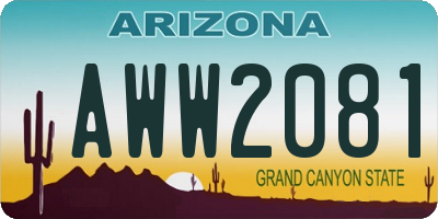 AZ license plate AWW2081