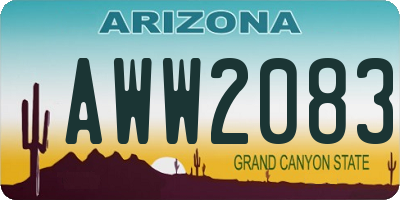 AZ license plate AWW2083