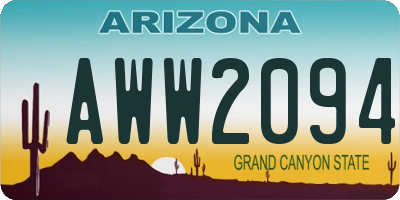AZ license plate AWW2094