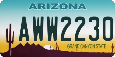 AZ license plate AWW2230
