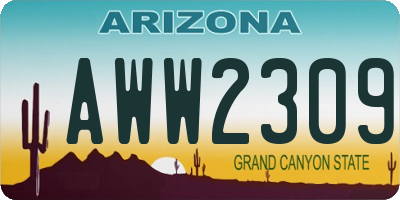 AZ license plate AWW2309