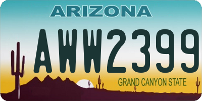 AZ license plate AWW2399