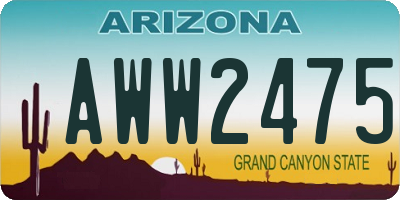 AZ license plate AWW2475