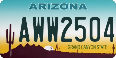 AZ license plate AWW2504