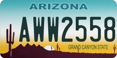 AZ license plate AWW2558