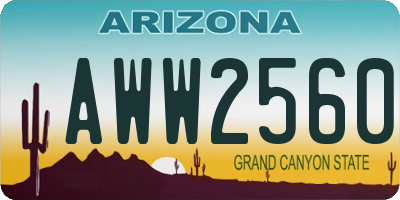 AZ license plate AWW2560