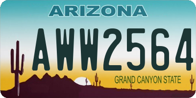 AZ license plate AWW2564