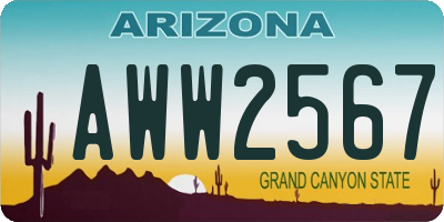 AZ license plate AWW2567
