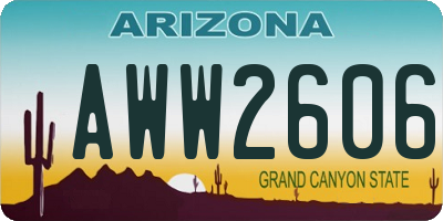 AZ license plate AWW2606