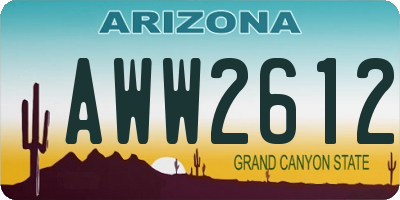 AZ license plate AWW2612